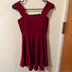 Maroon off the shoulder dress